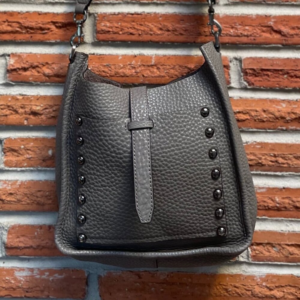 REBECCA MINKOFF Leather Studded Feed Bag